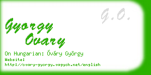 gyorgy ovary business card